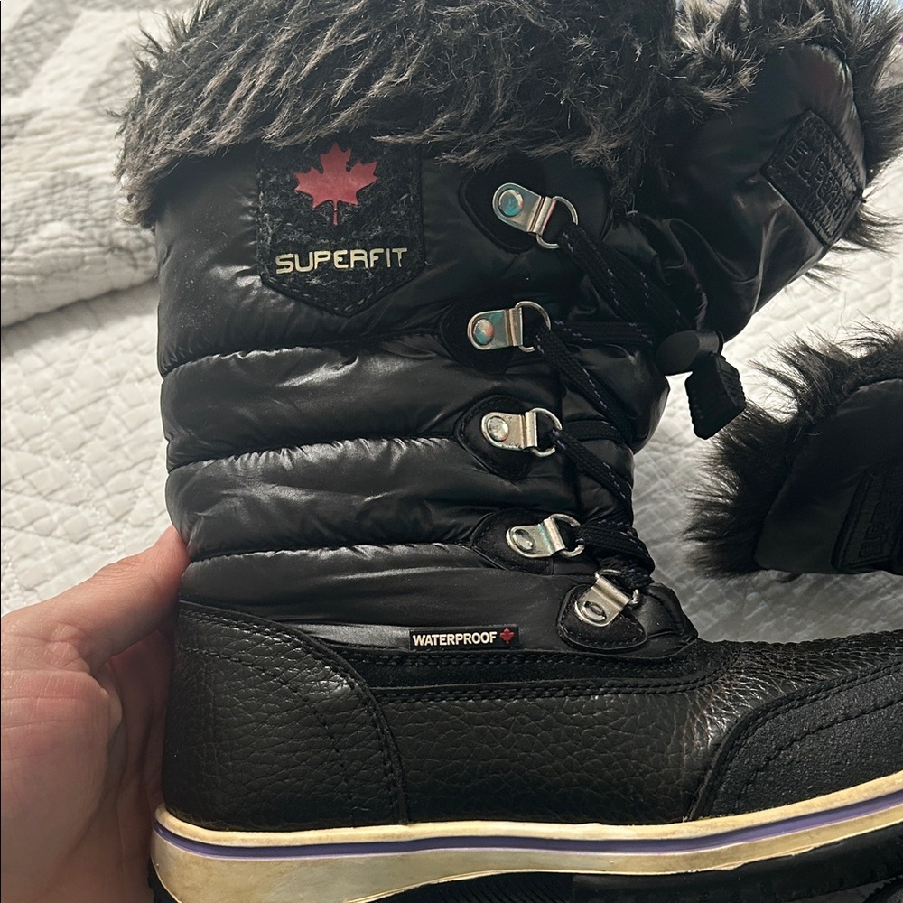 Superfit Black Winter Boots with Fur Trim